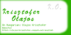 krisztofer olajos business card